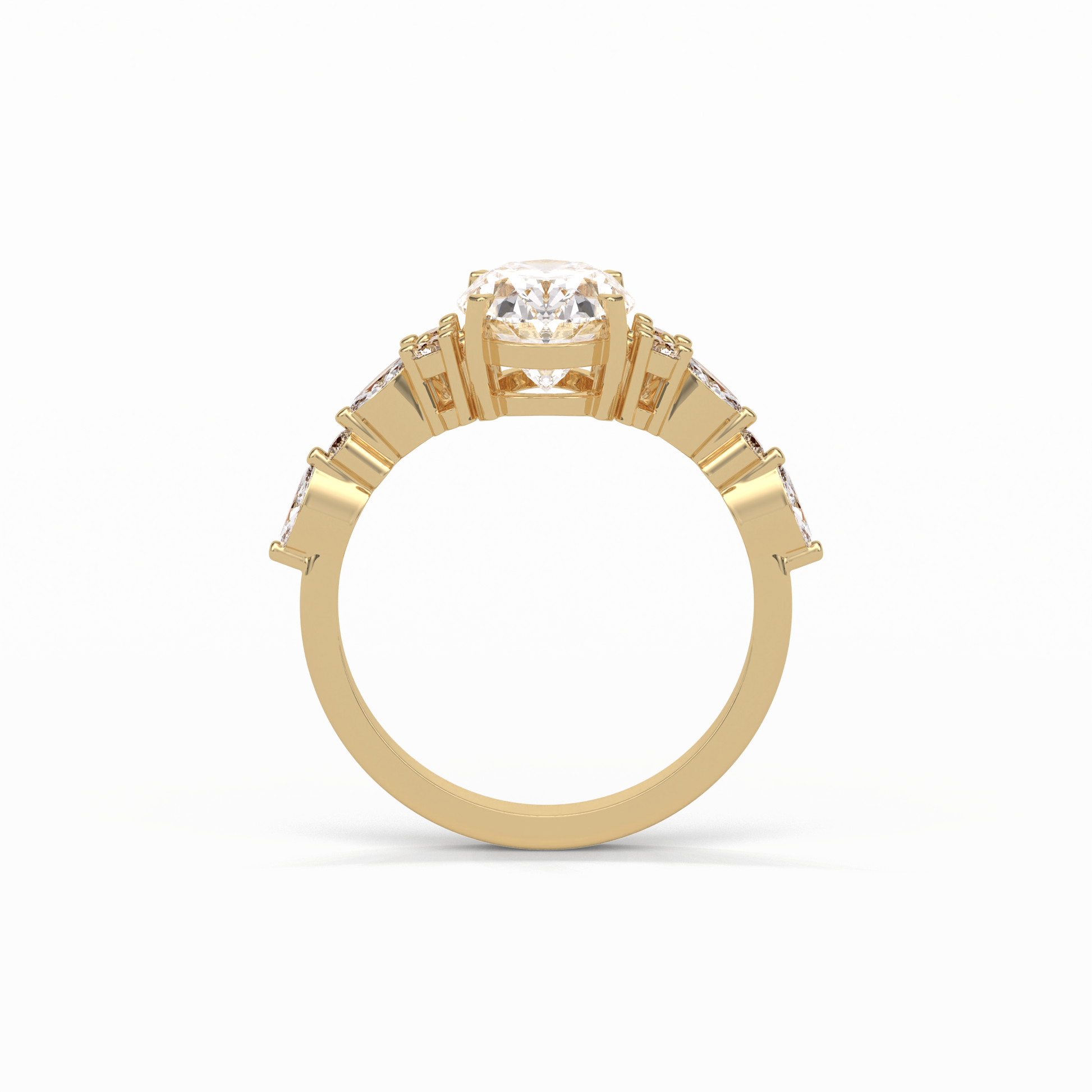 Oval Cluster Lab Grown Diamond Engagement Ring