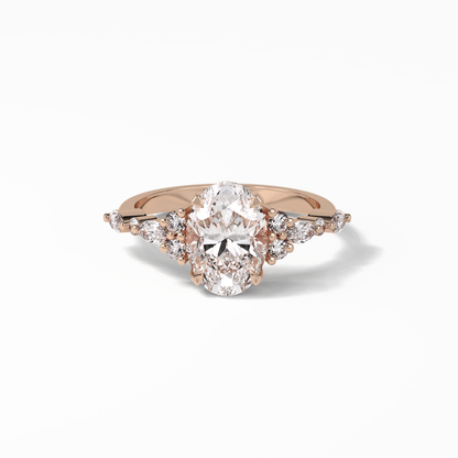 Oval Cluster Lab Grown Diamond Engagement Ring