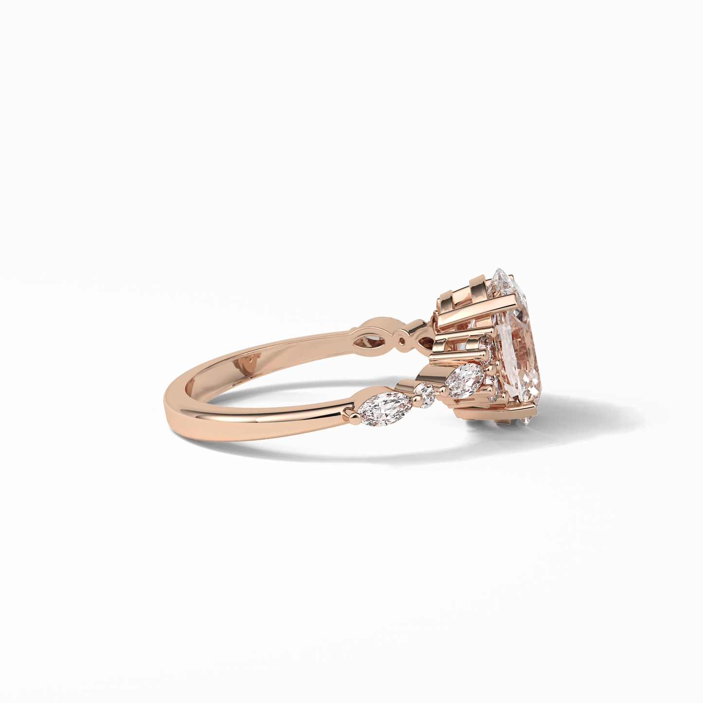 Oval Cluster Lab Grown Diamond Engagement Ring