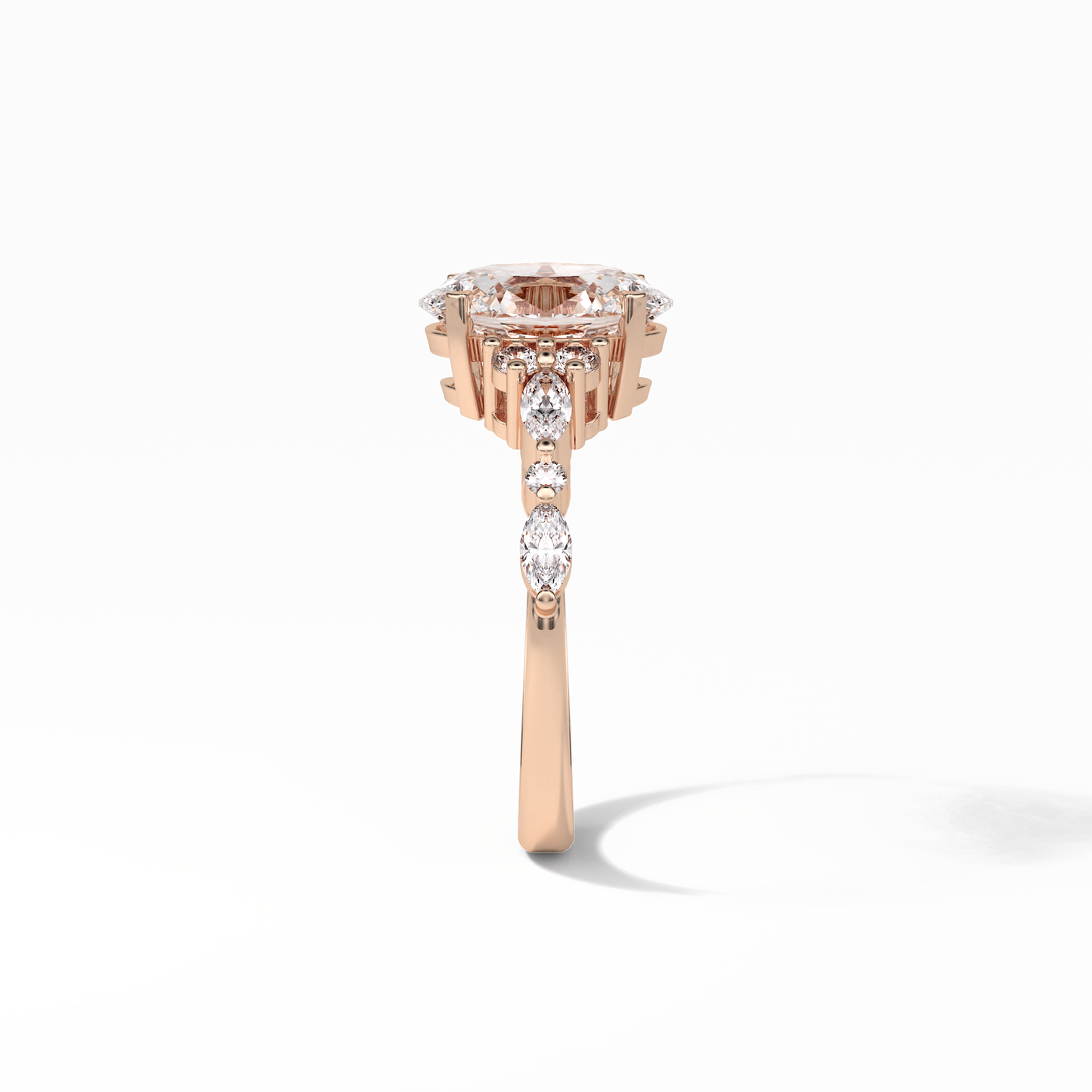 Oval Cluster Lab Grown Diamond Engagement Ring
