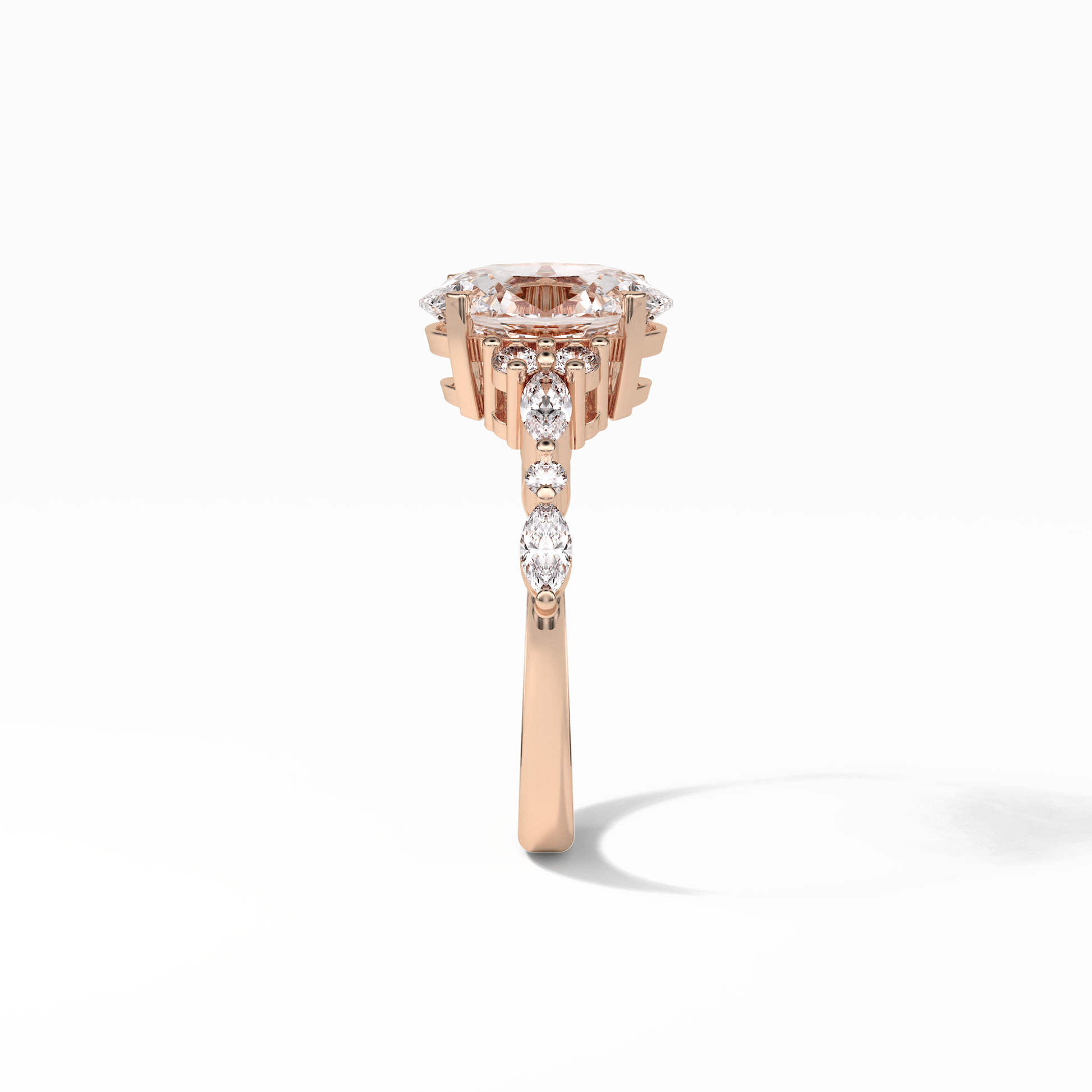 Oval Cluster Lab Grown Diamond Engagement Ring