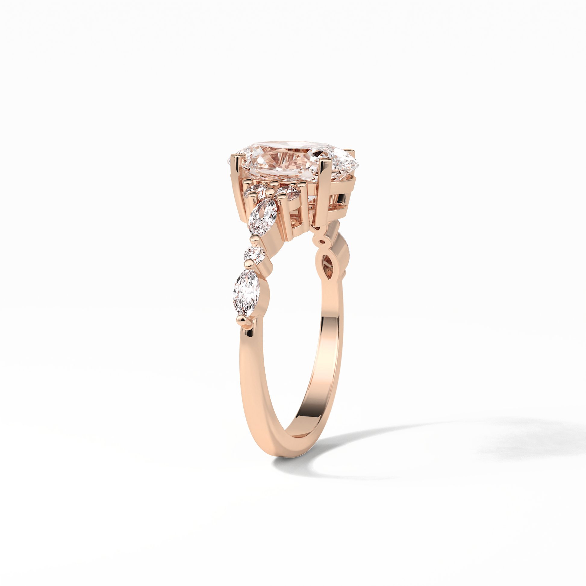 Oval Cluster Lab Grown Diamond Engagement Ring