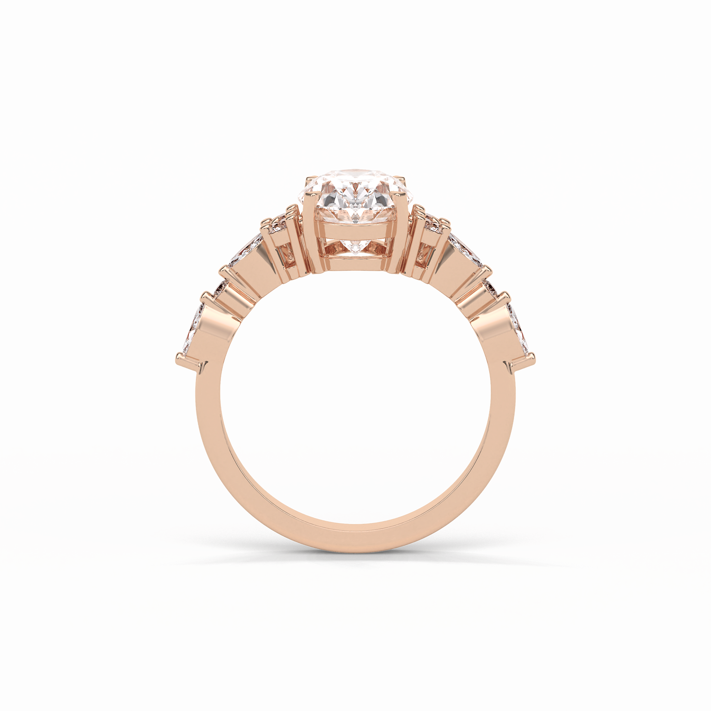 Oval Cluster Lab Grown Diamond Engagement Ring