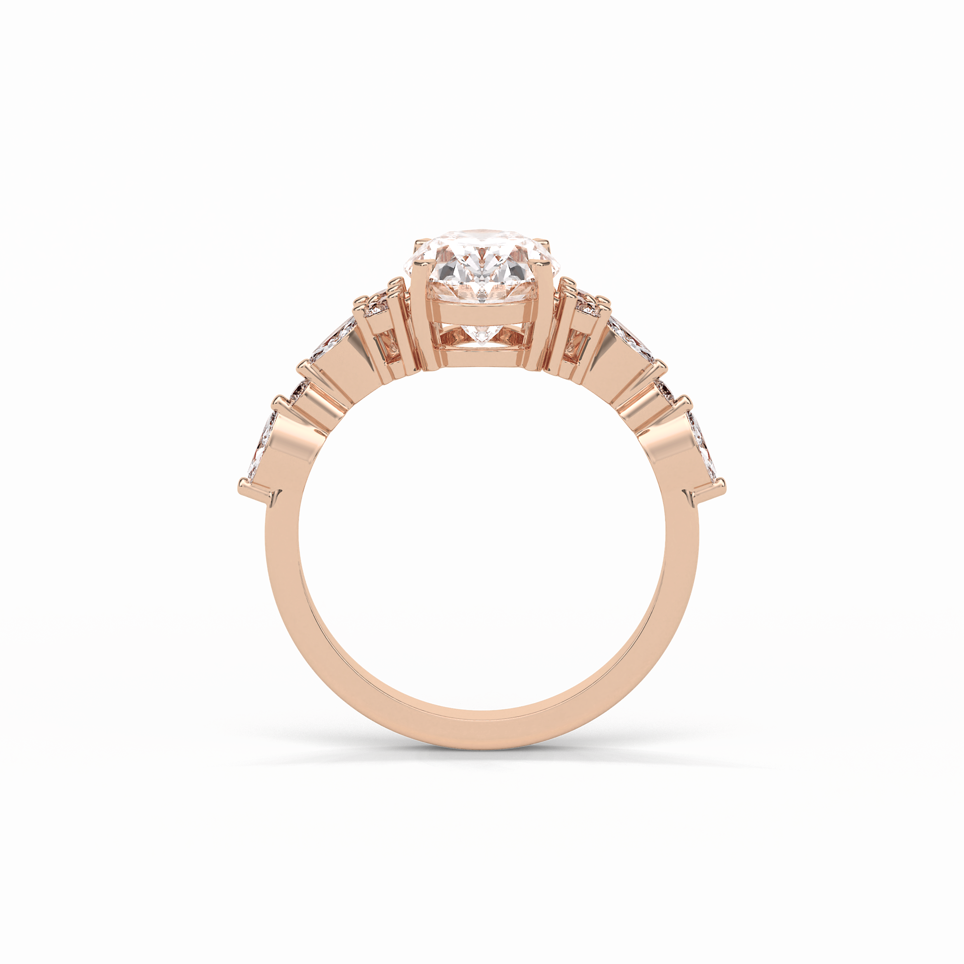 Oval Cluster Lab Grown Diamond Engagement Ring