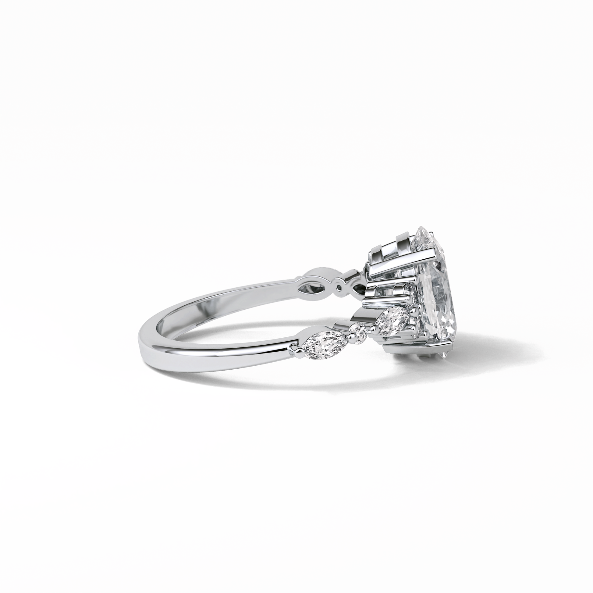 Oval Cluster Lab Grown Diamond Engagement Ring