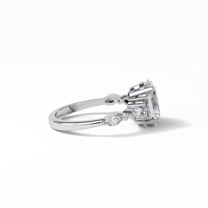 Oval Cluster Lab Grown Diamond Engagement Ring