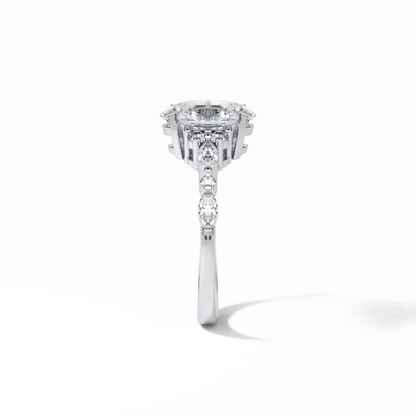 Oval Cluster Lab Grown Diamond Engagement Ring