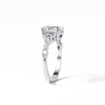 Oval Cluster Lab Grown Diamond Engagement Ring