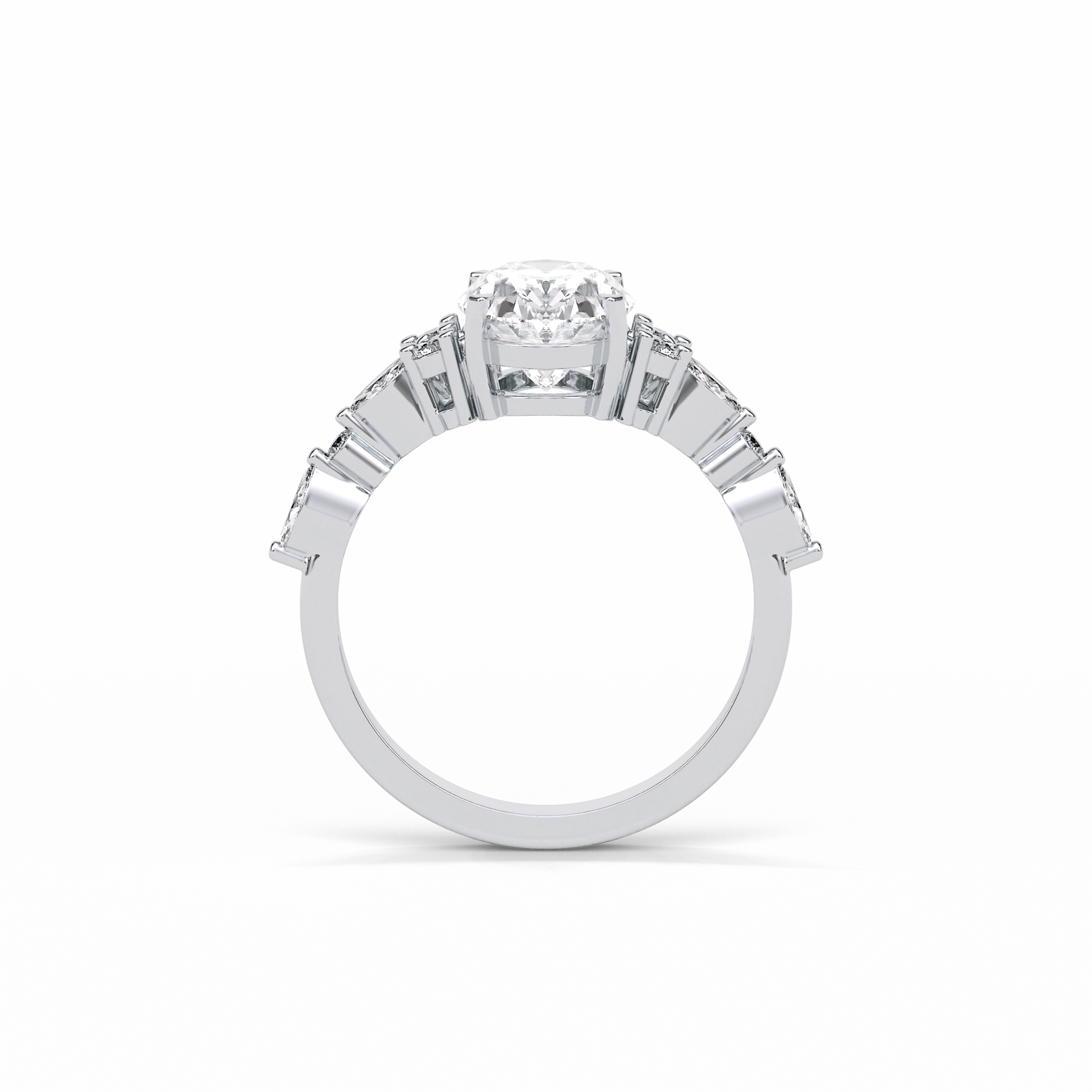 Oval Cluster Lab Grown Diamond Engagement Ring