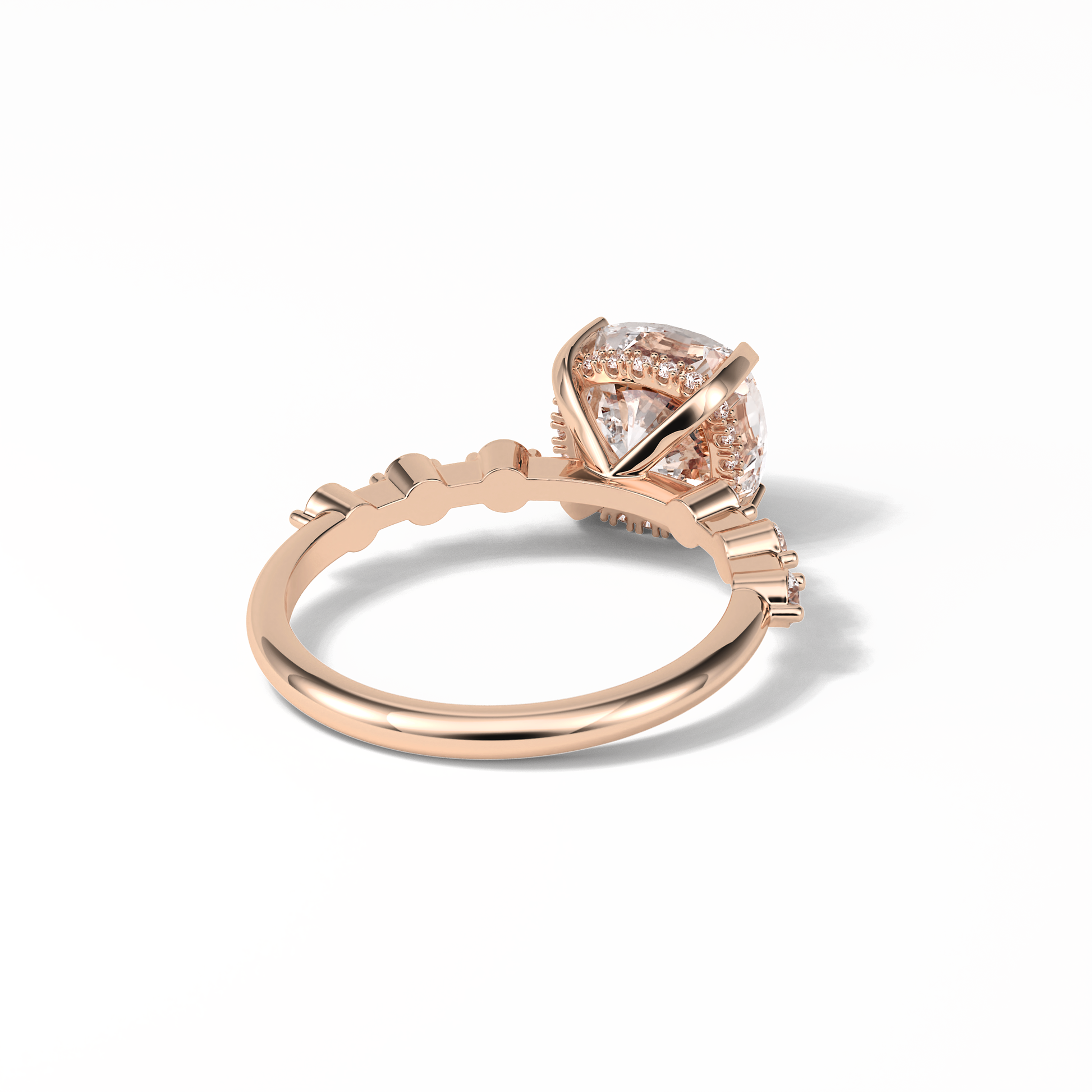 Cushion Hidden Halo & Dainty Pave Lab Grown Diamond Engagement Ring