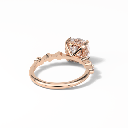 Cushion Hidden Halo & Dainty Pave Lab Grown Diamond Engagement Ring