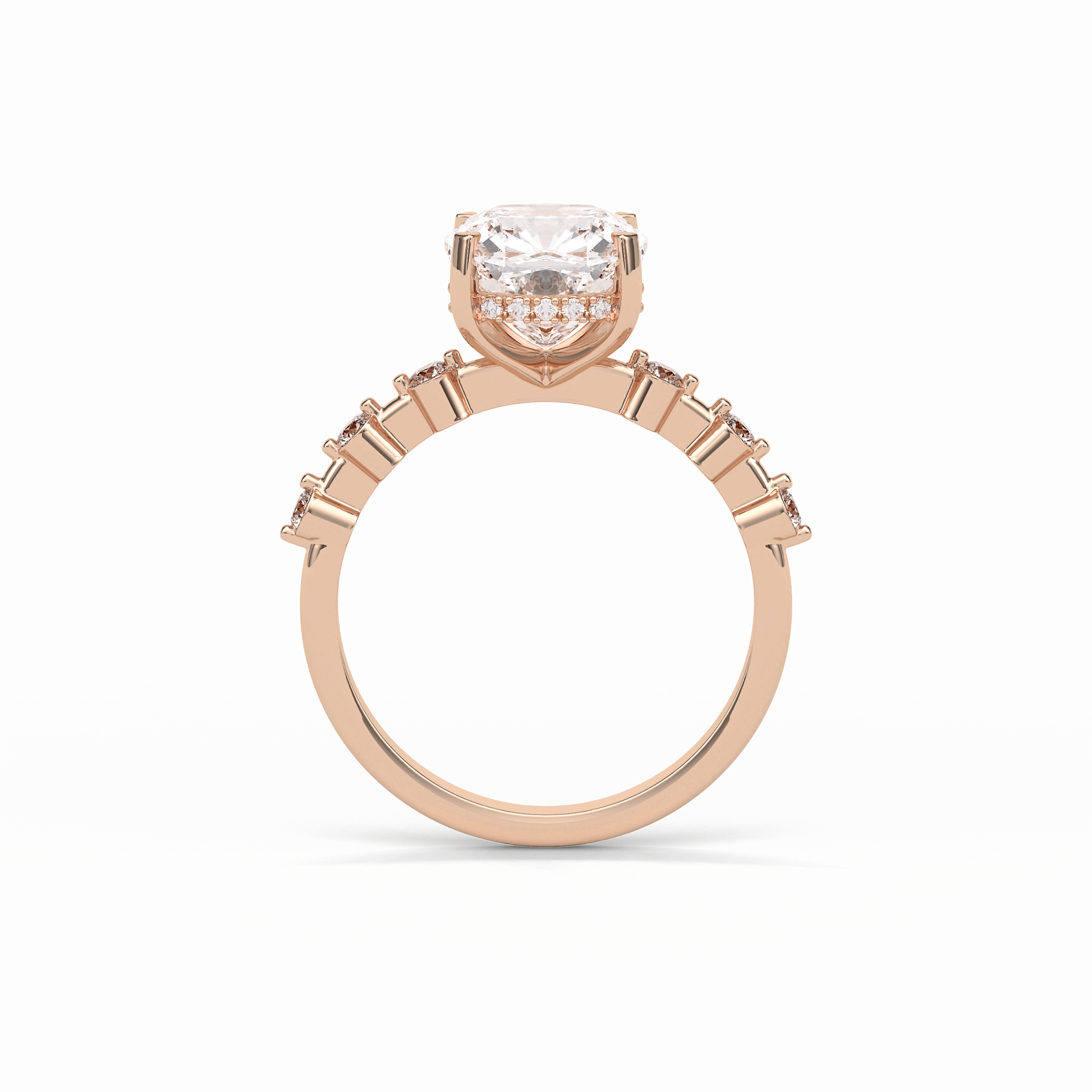 Cushion Hidden Halo & Dainty Pave Lab Grown Diamond Engagement Ring
