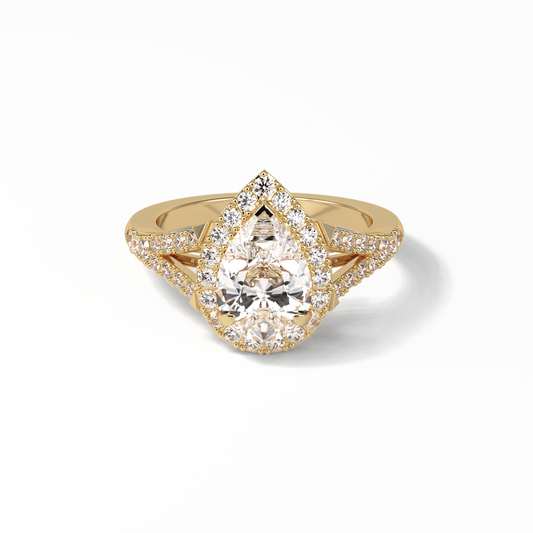 Oval Halo & Split Shank Lab Grown Diamond Engagement Ring