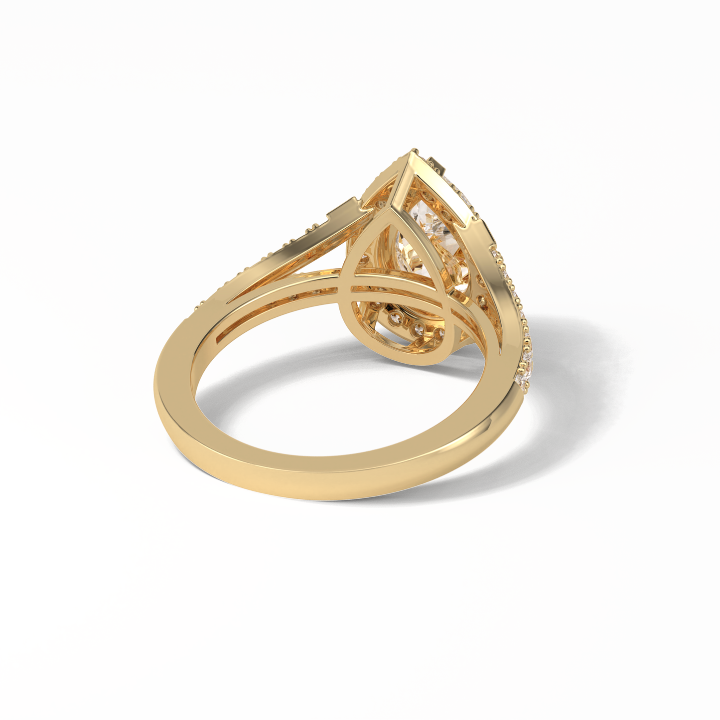 Oval Halo & Split Shank Lab Grown Diamond Engagement Ring