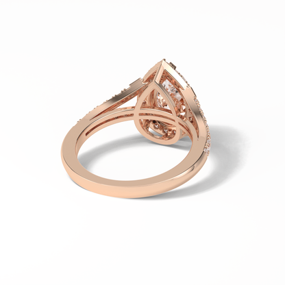Oval Halo & Split Shank Lab Grown Diamond Engagement Ring