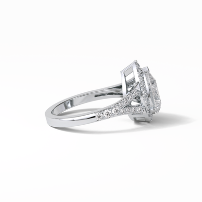 Oval Halo & Split Shank Lab Grown Diamond Engagement Ring