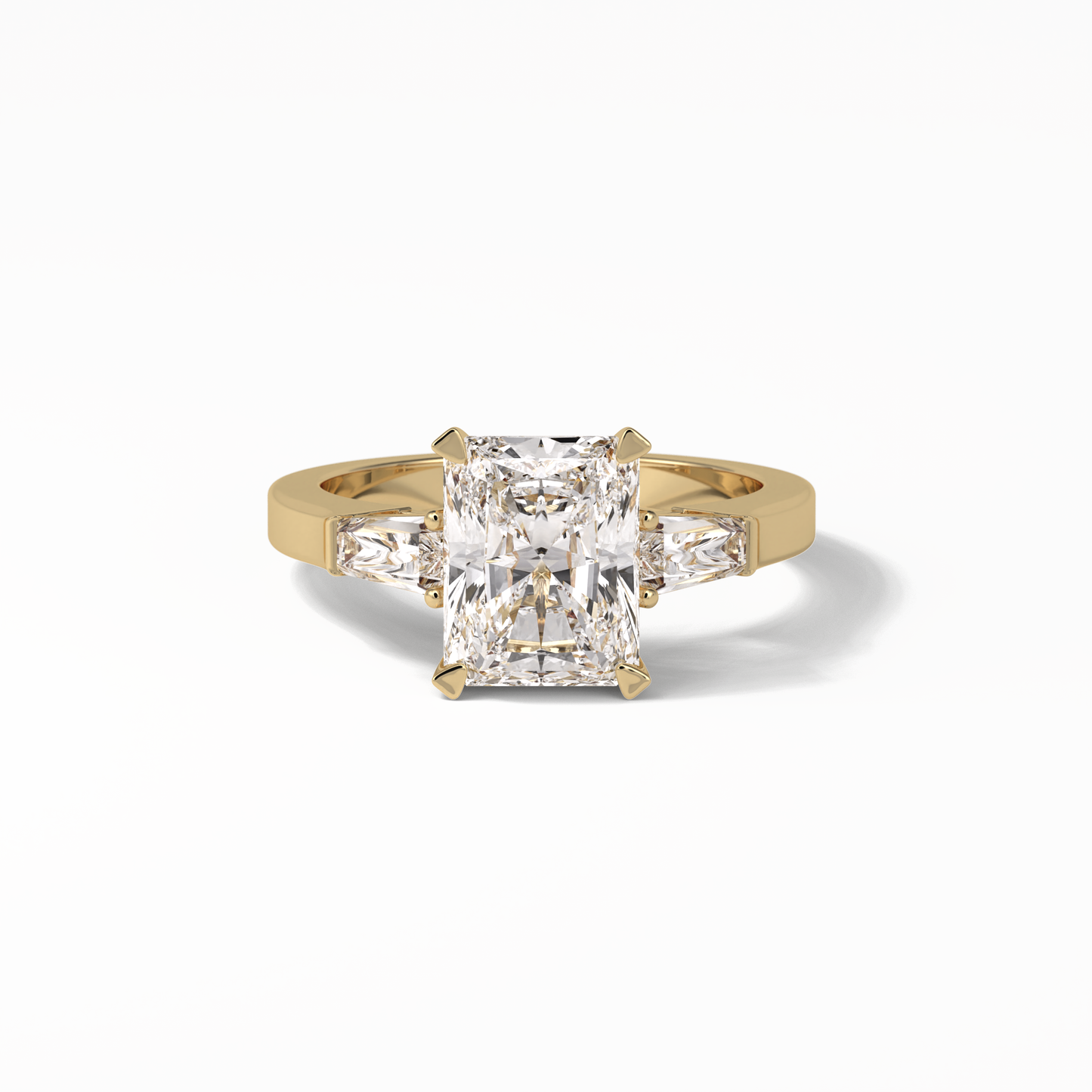 Radiant Three Stone Lab Grown Diamond Engagement Ring