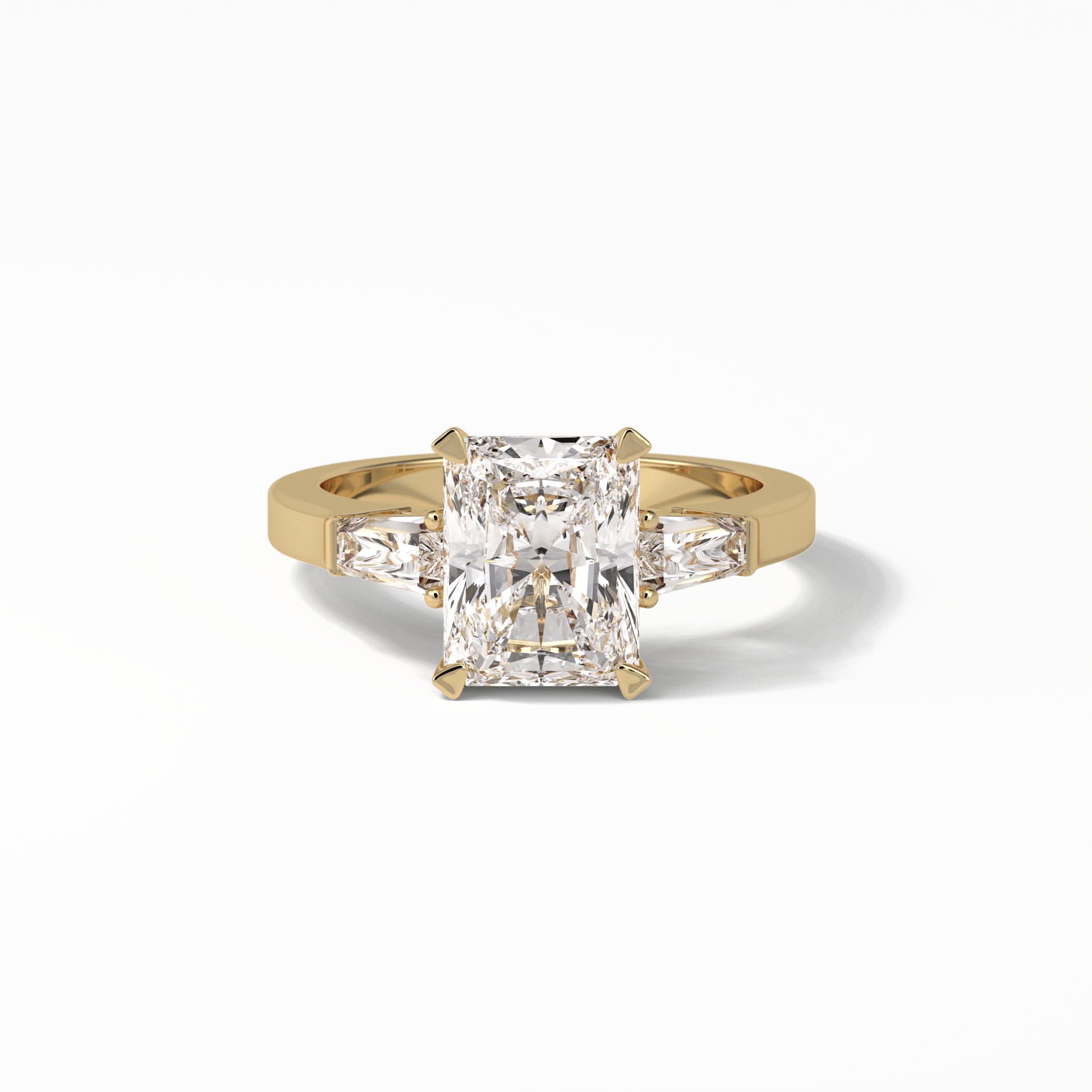 Radiant Three Stone Lab Grown Diamond Engagement Ring