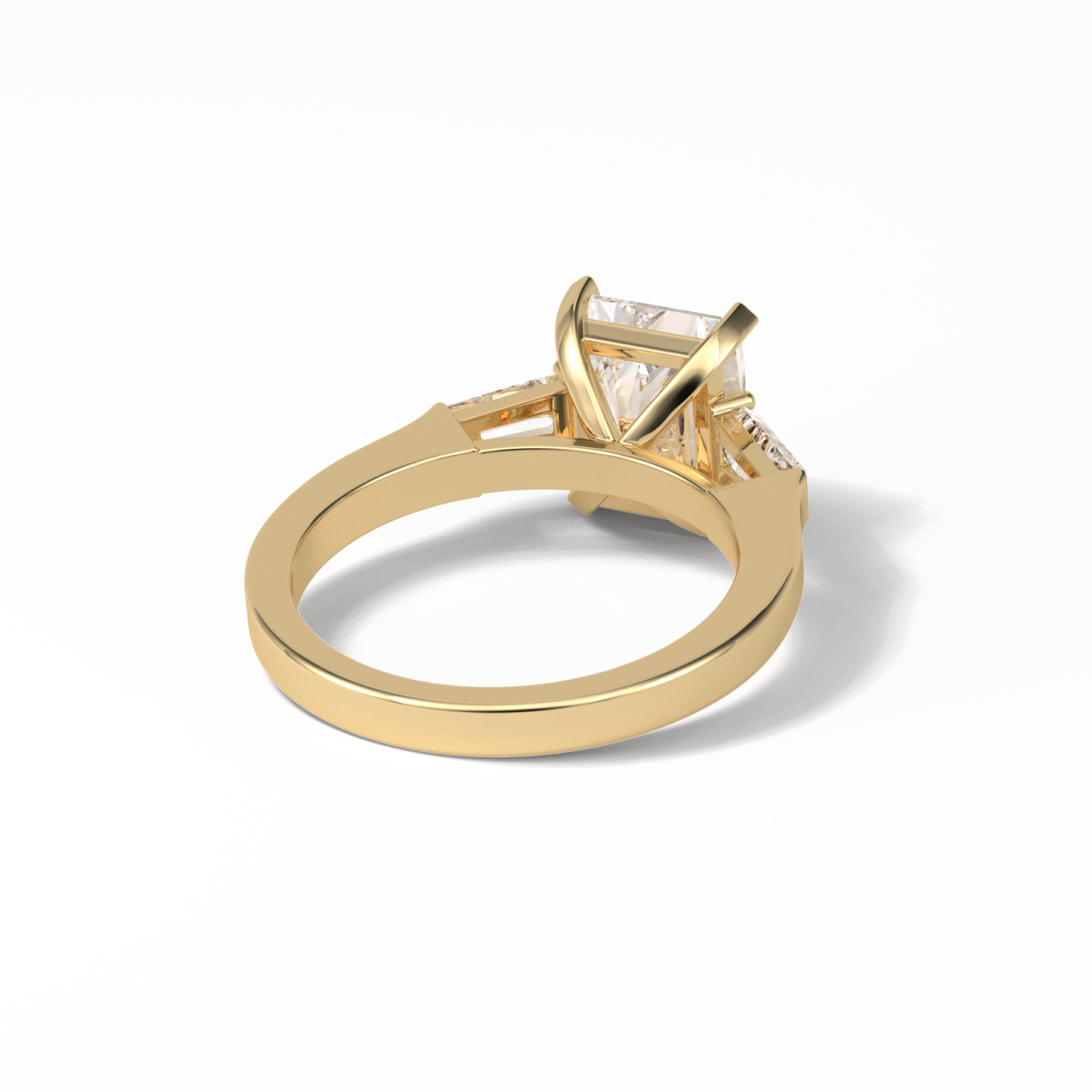 Radiant Three Stone Lab Grown Diamond Engagement Ring