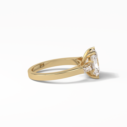 Radiant Three Stone Lab Grown Diamond Engagement Ring