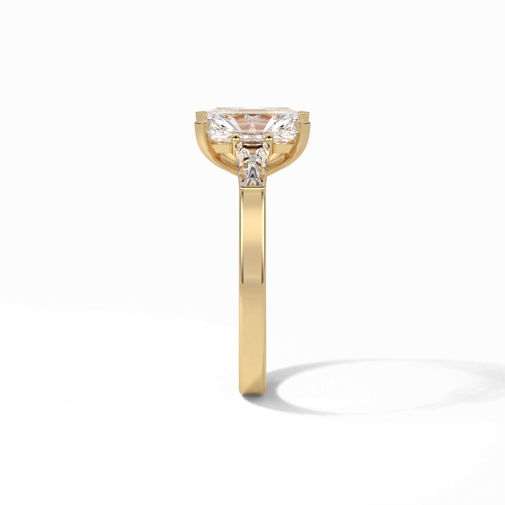 Radiant Three Stone Lab Grown Diamond Engagement Ring