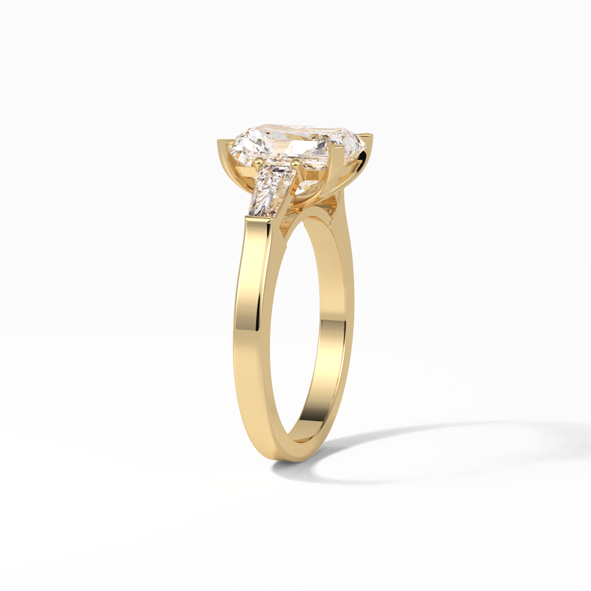 Radiant Three Stone Lab Grown Diamond Engagement Ring
