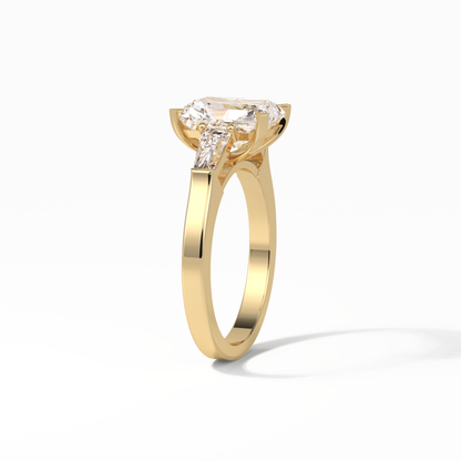 Radiant Three Stone Lab Grown Diamond Engagement Ring