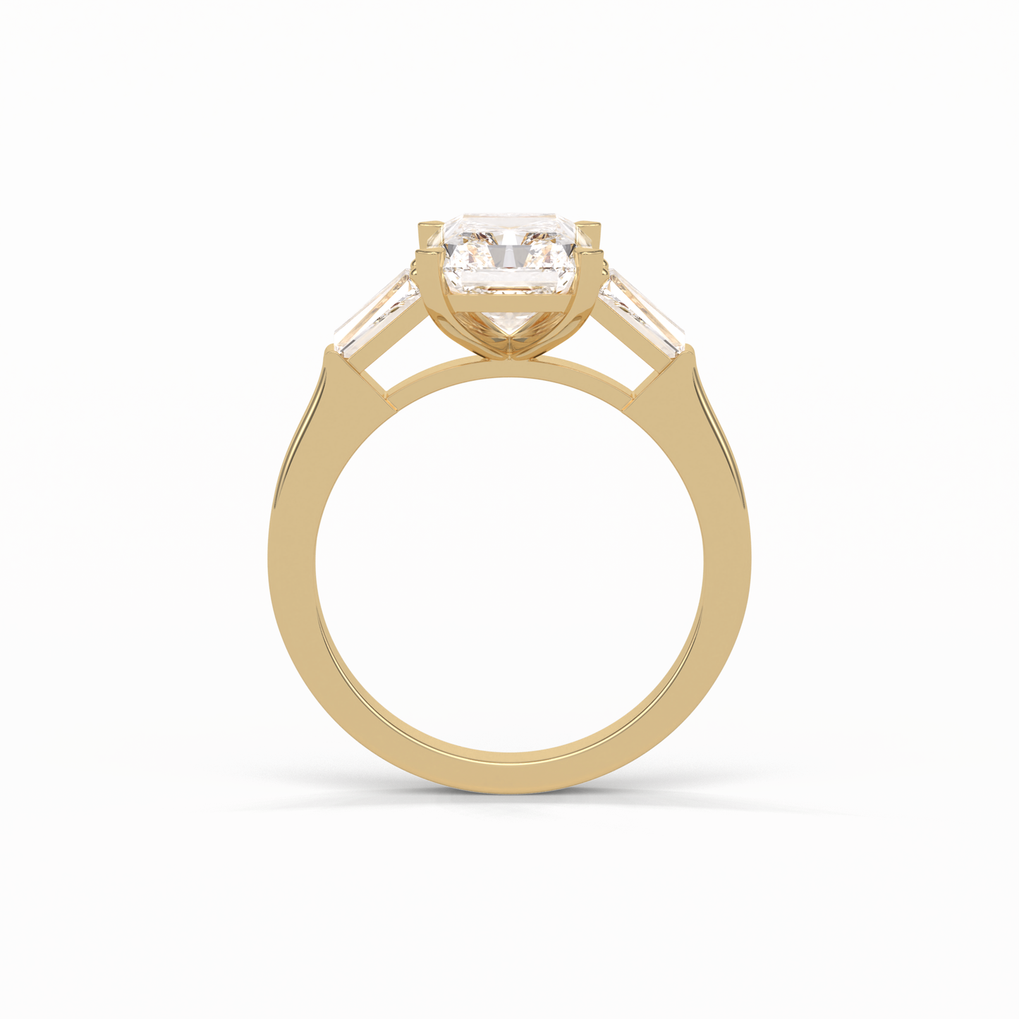 Radiant Three Stone Lab Grown Diamond Engagement Ring
