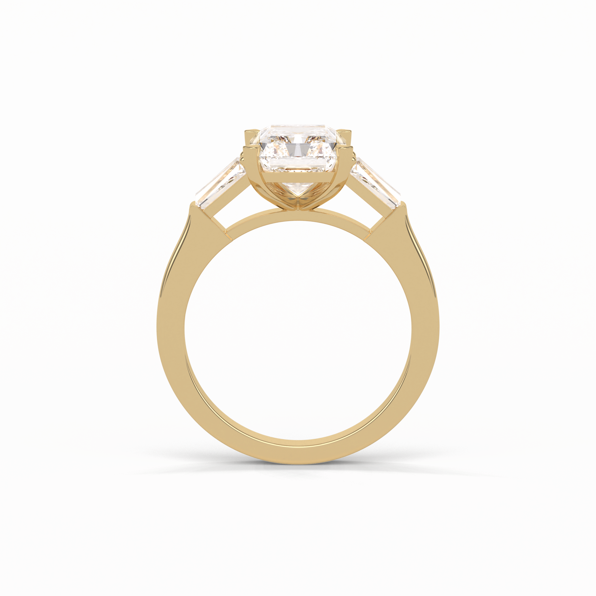 Radiant Three Stone Lab Grown Diamond Engagement Ring