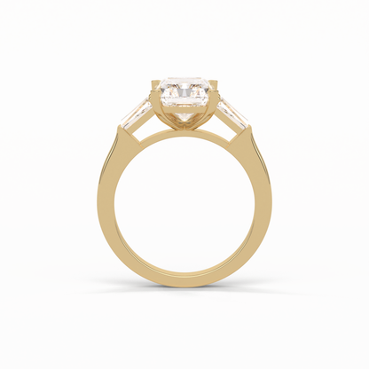 Radiant Three Stone Lab Grown Diamond Engagement Ring