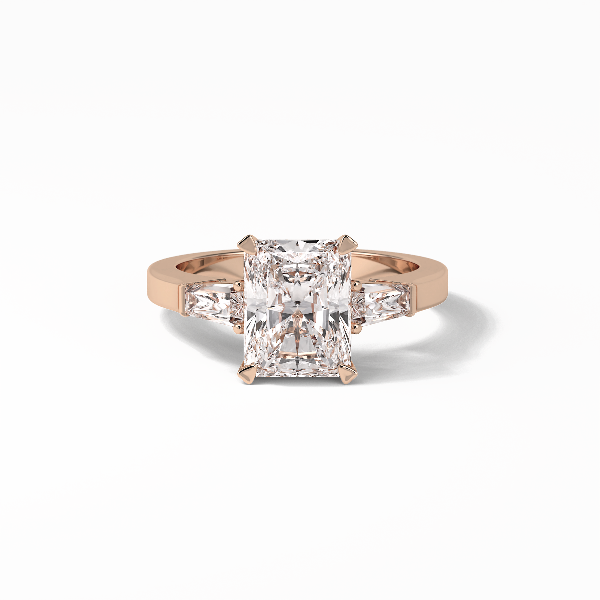 Radiant Three Stone Lab Grown Diamond Engagement Ring