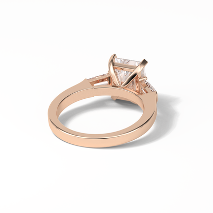 Radiant Three Stone Lab Grown Diamond Engagement Ring