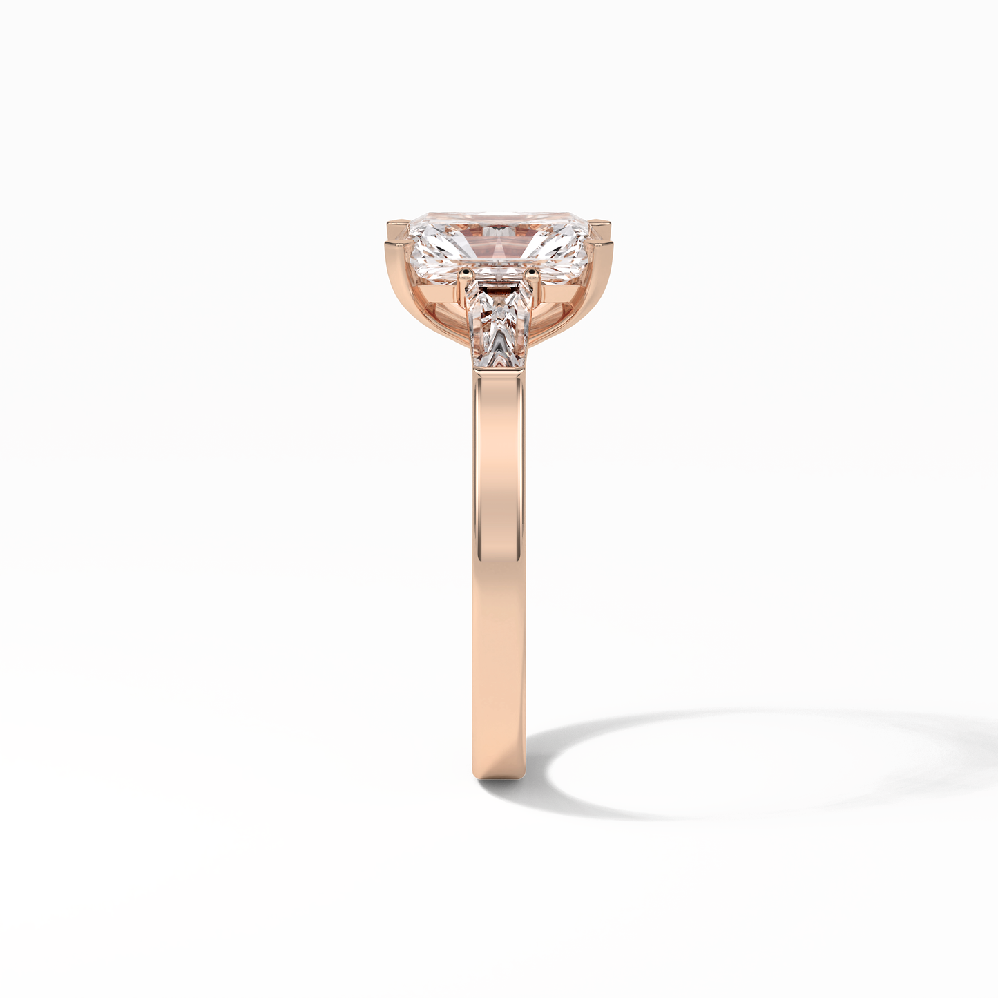Radiant Three Stone Lab Grown Diamond Engagement Ring