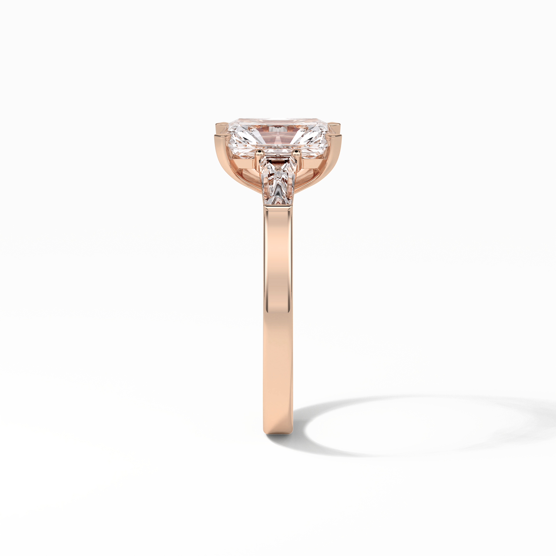 Radiant Three Stone Lab Grown Diamond Engagement Ring