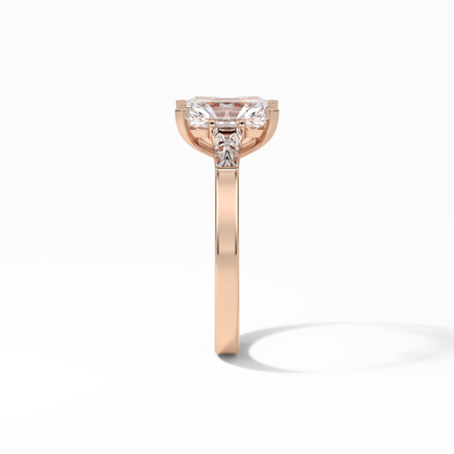 Radiant Three Stone Lab Grown Diamond Engagement Ring