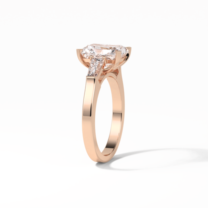 Radiant Three Stone Lab Grown Diamond Engagement Ring
