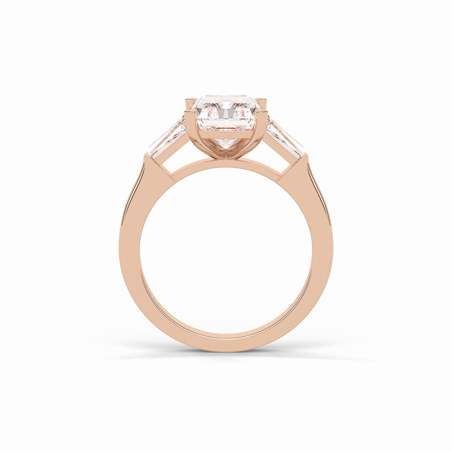 Radiant Three Stone Lab Grown Diamond Engagement Ring