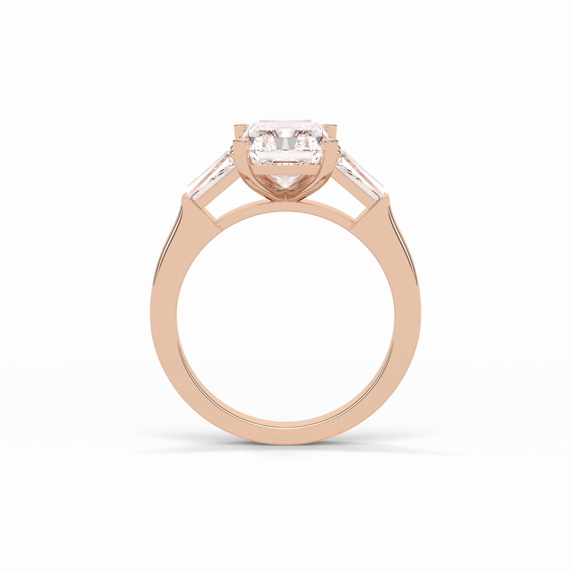 Radiant Three Stone Lab Grown Diamond Engagement Ring