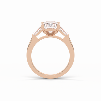 Radiant Three Stone Lab Grown Diamond Engagement Ring