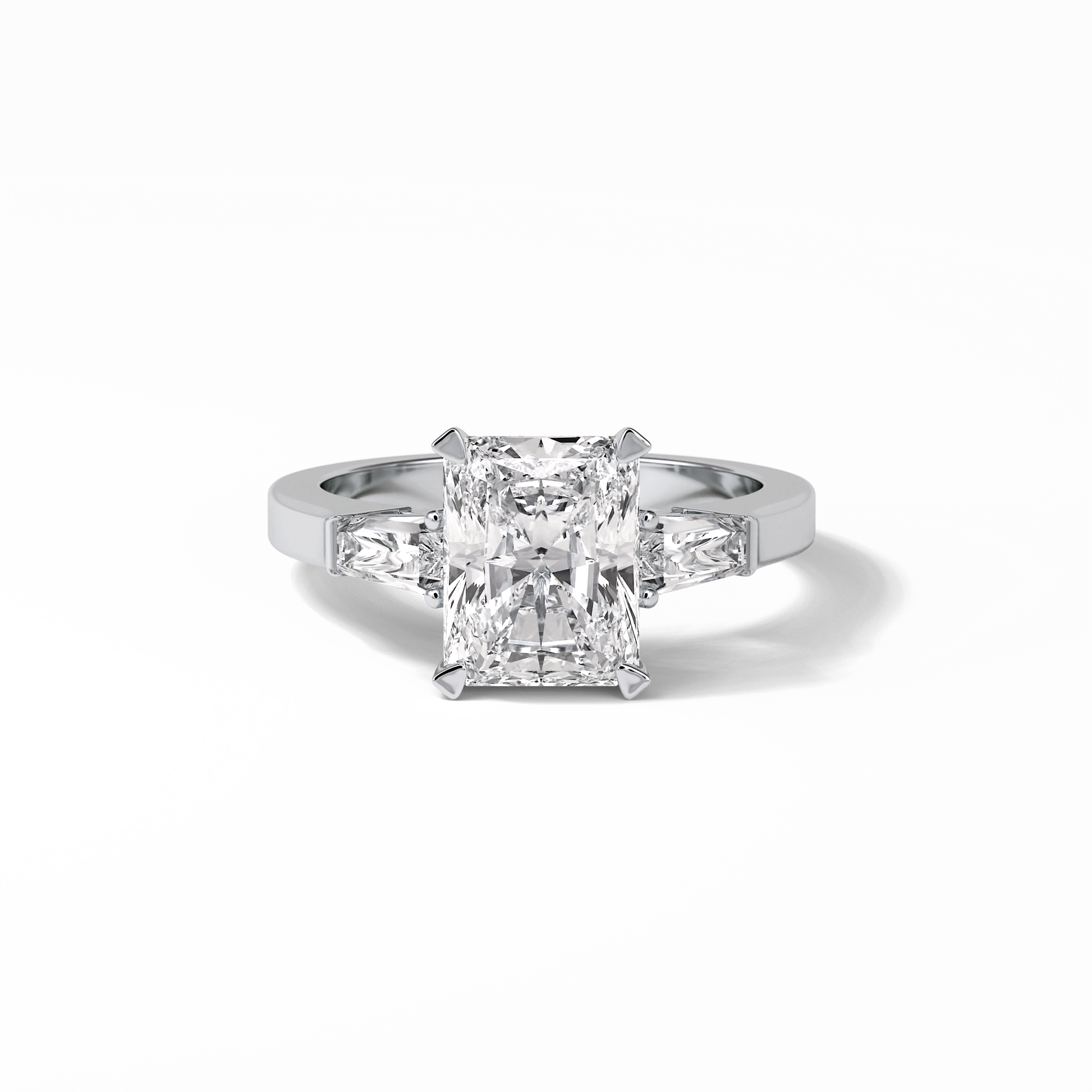 Radiant Three Stone Lab Grown Diamond Engagement Ring