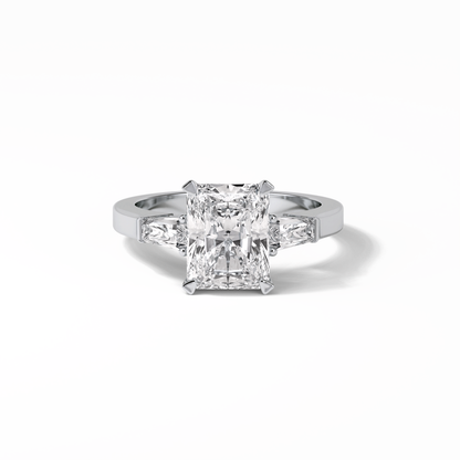 Radiant Three Stone Lab Grown Diamond Engagement Ring