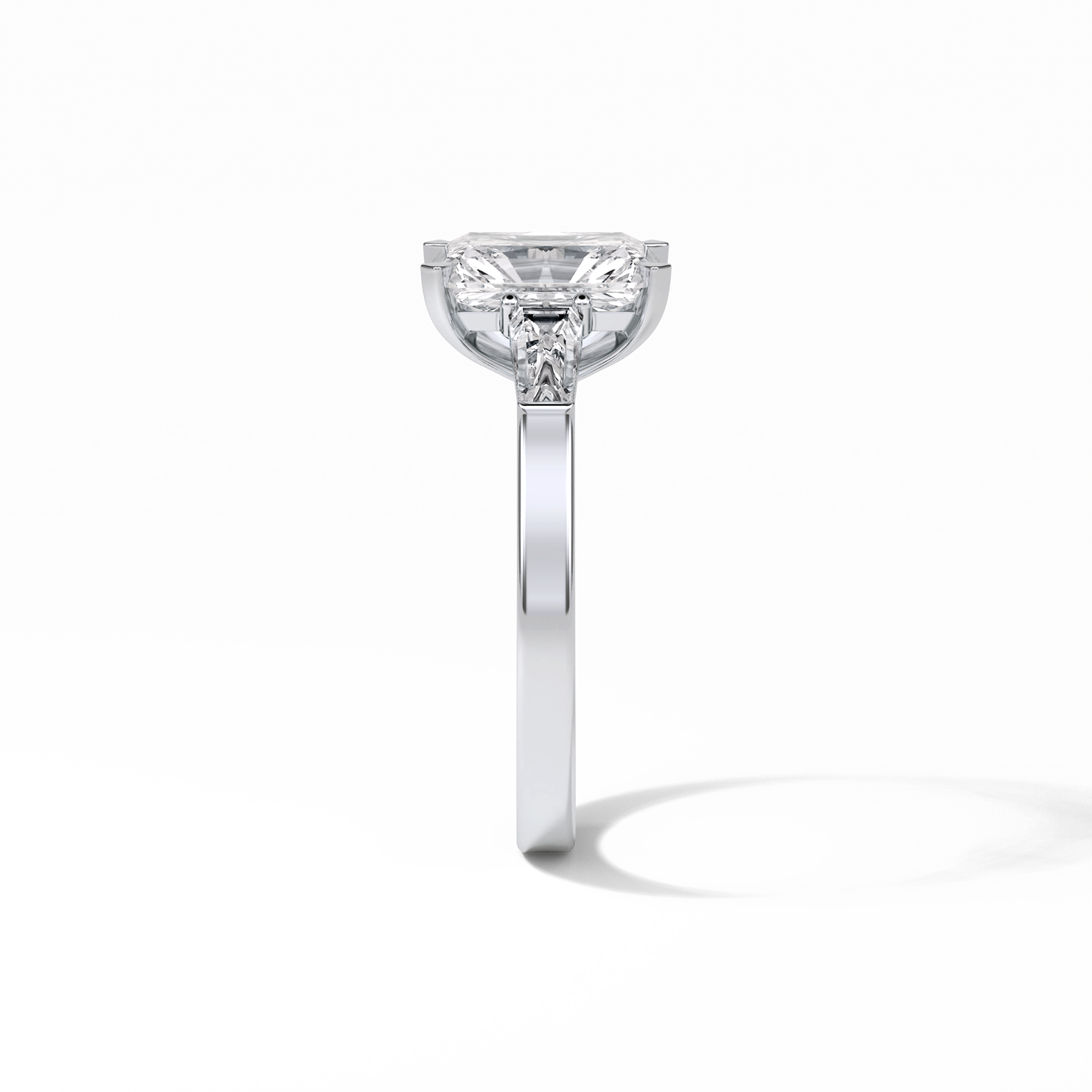 Radiant Three Stone Lab Grown Diamond Engagement Ring