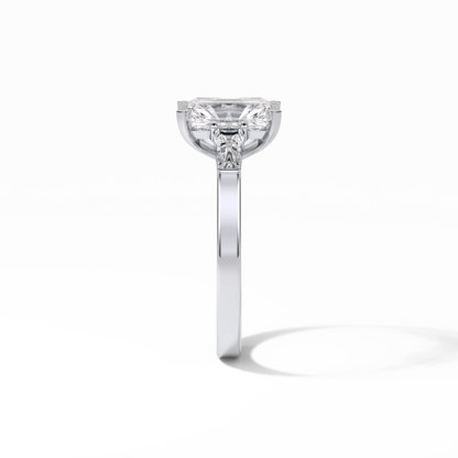 Radiant Three Stone Lab Grown Diamond Engagement Ring