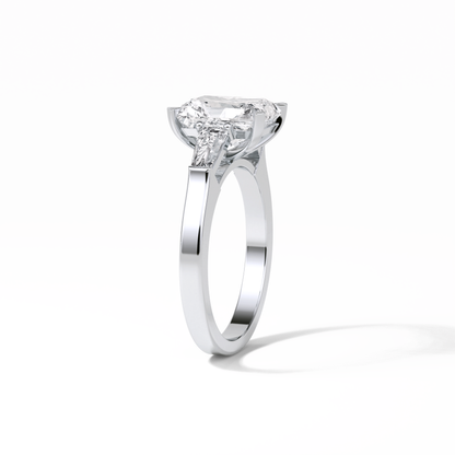 Radiant Three Stone Lab Grown Diamond Engagement Ring