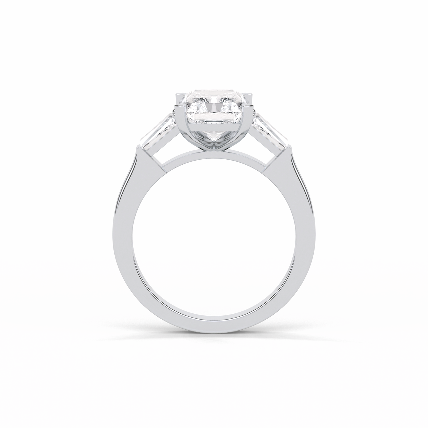 Radiant Three Stone Lab Grown Diamond Engagement Ring