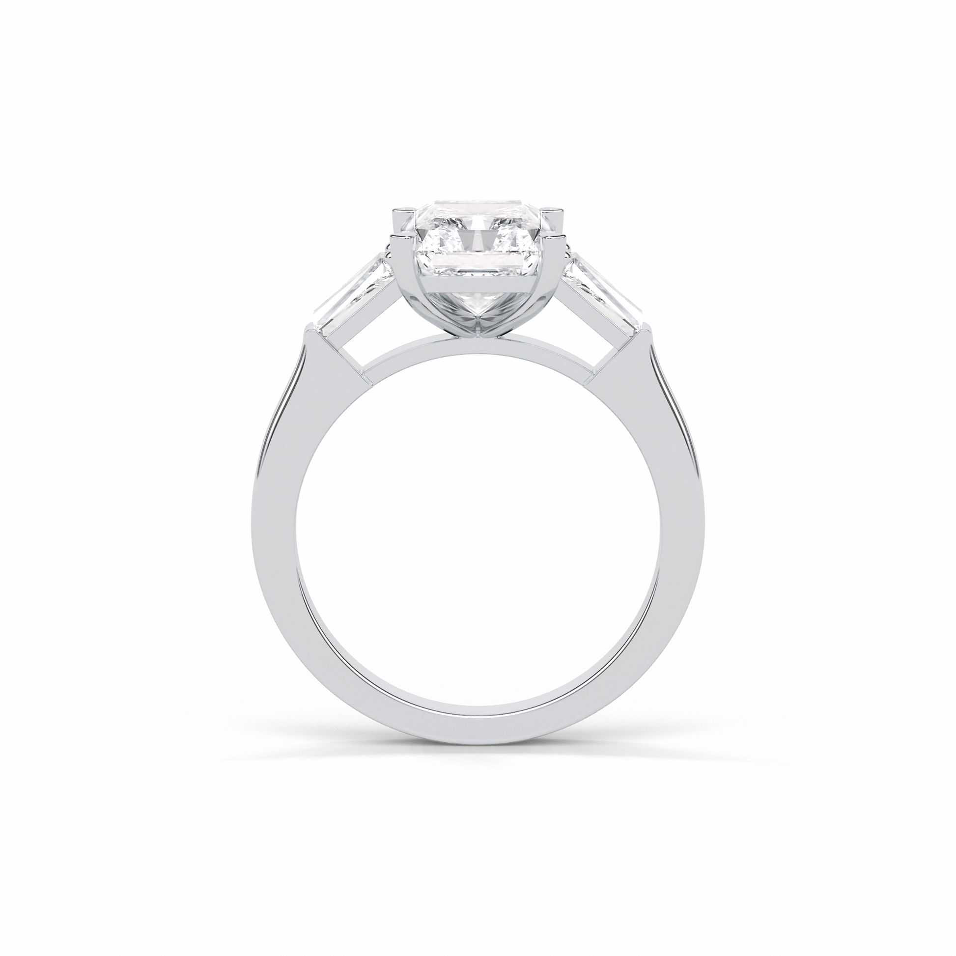 Radiant Three Stone Lab Grown Diamond Engagement Ring