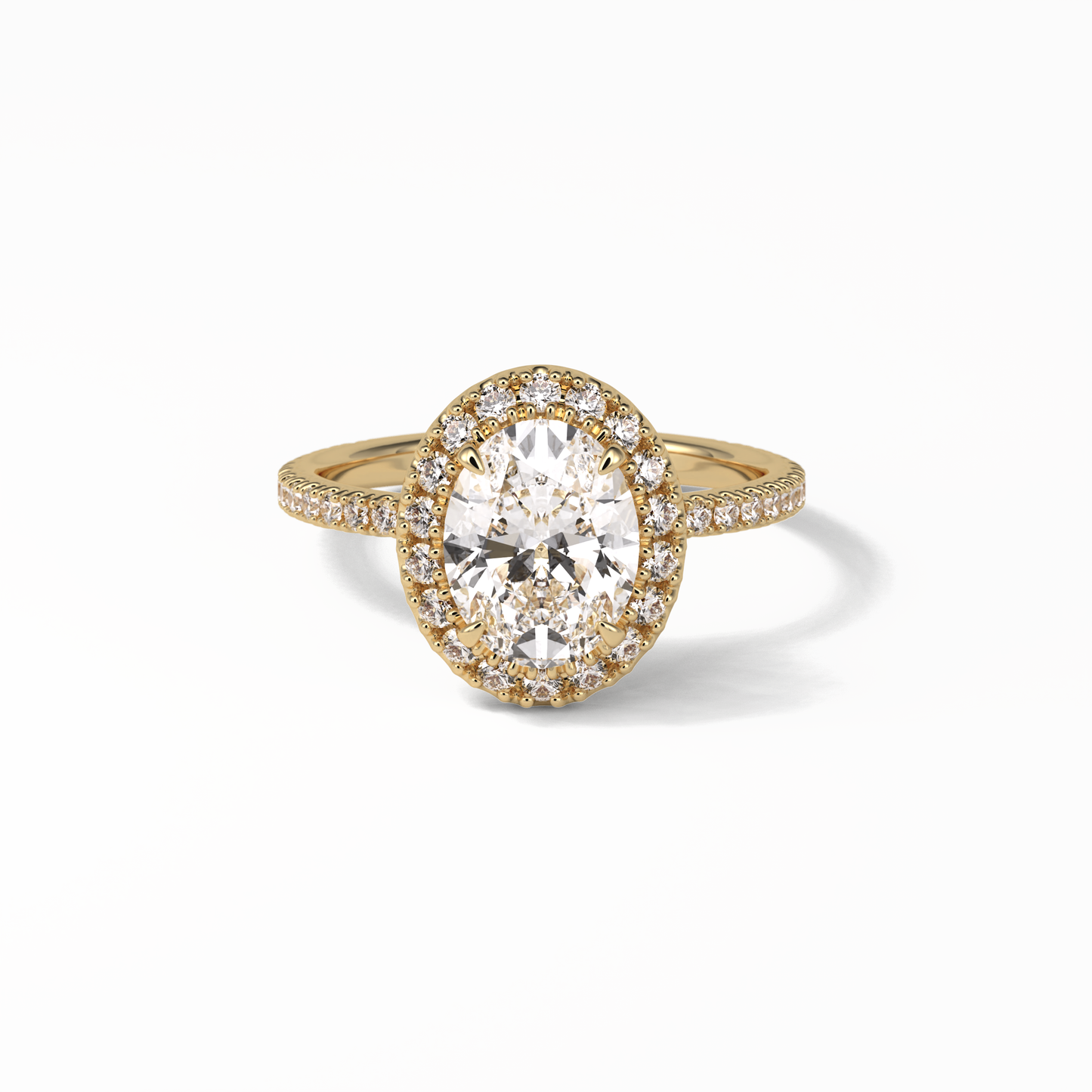 Oval Halo & Pave Lab Grown Diamond Engagement Ring