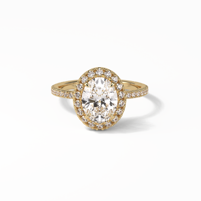 Oval Halo & Pave Lab Grown Diamond Engagement Ring