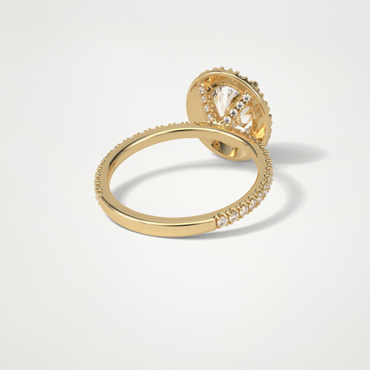 Oval Halo & Pave Lab Grown Diamond Engagement Ring