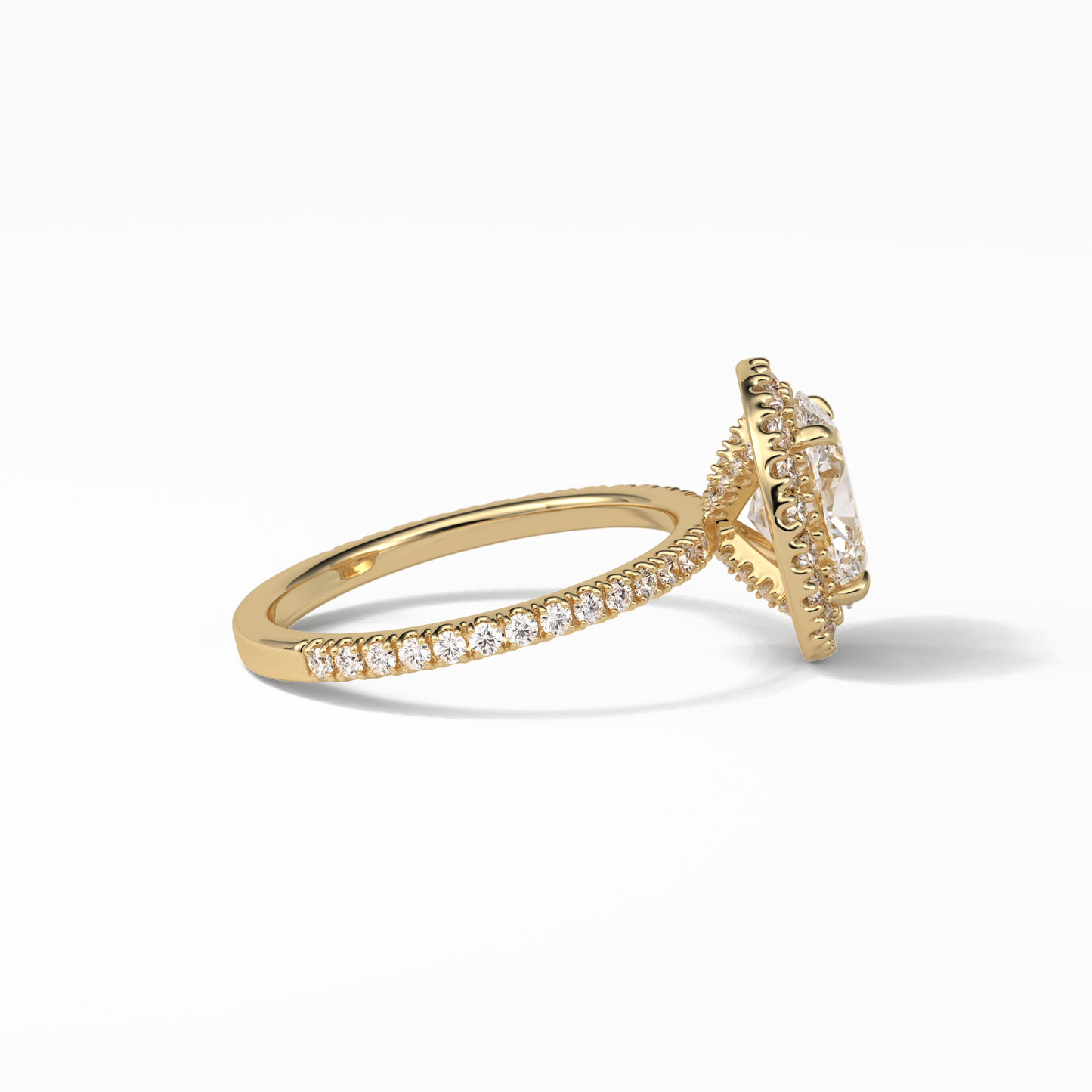 Oval Halo & Pave Lab Grown Diamond Engagement Ring